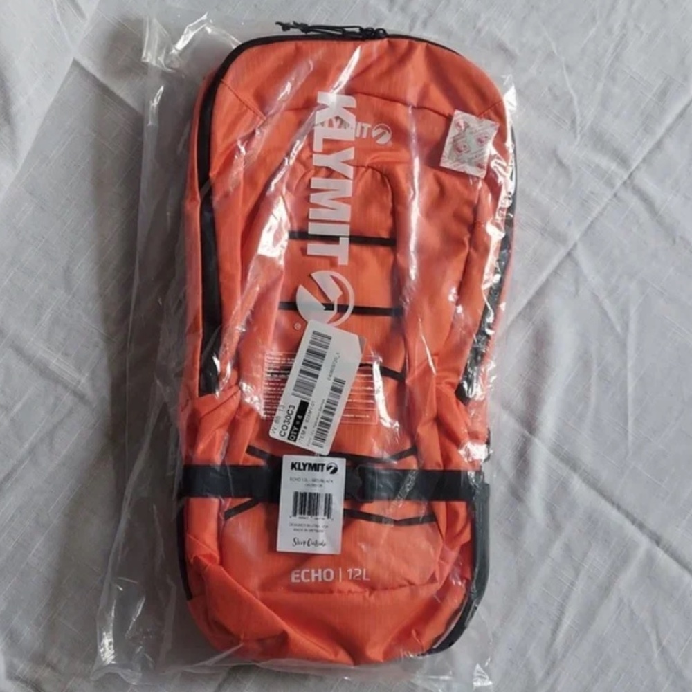 NWT - Klymit Echo 12-Liter Hydration Backpack - orange w/black trim BH - Picture 9 of 9